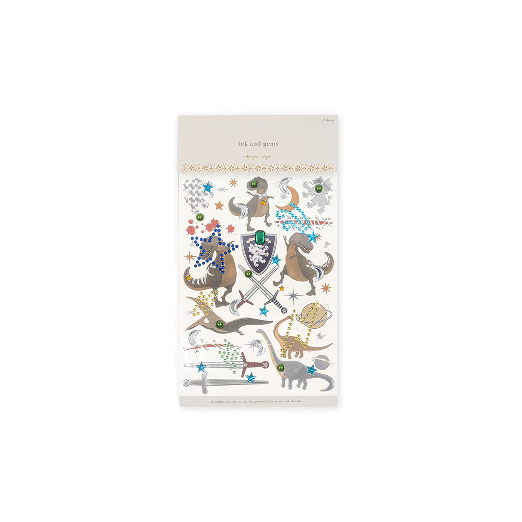 Konges Sløjd Temporary Tattoos and Self-Adhesive Gems, Boy