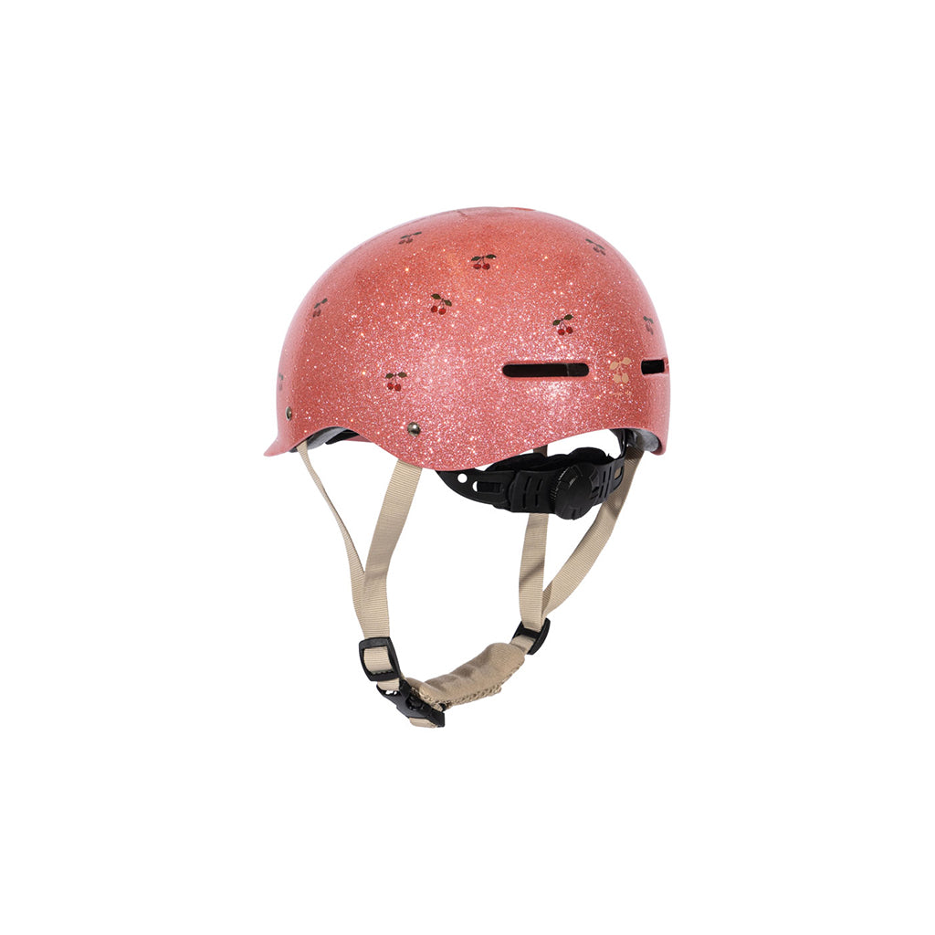 Konges Sløjd Bike Helmet, Cherry Glitter - Size 2-4 or 4-8 Years