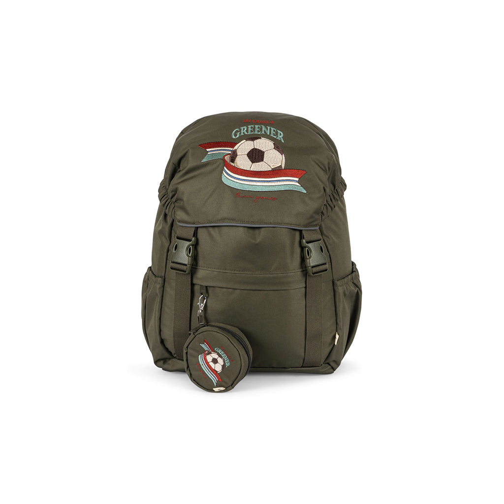 Konges Sløjd Clover School Bag with Gym Bag and Rain Cover, Kalamata
