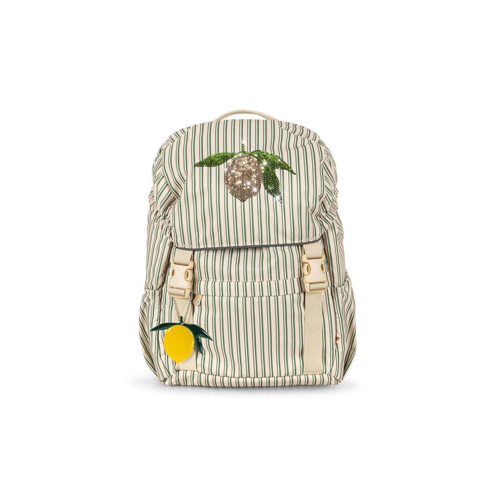 Konges Sløjd Clover School Backpack with Gym Bag and Rain Cover - Duo Verde