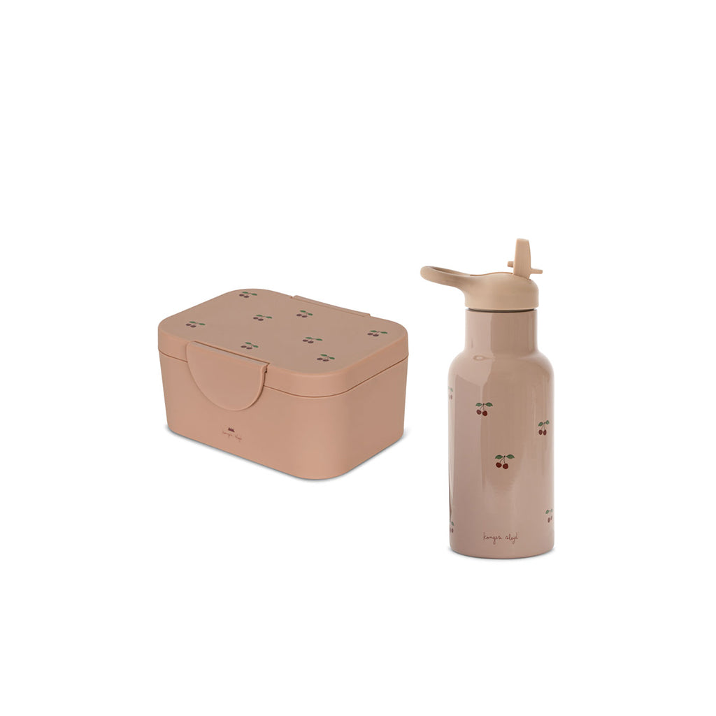 Konges Sløjd Lunch Box Set, Lunchbox and Water Bottle - Cherry Blush