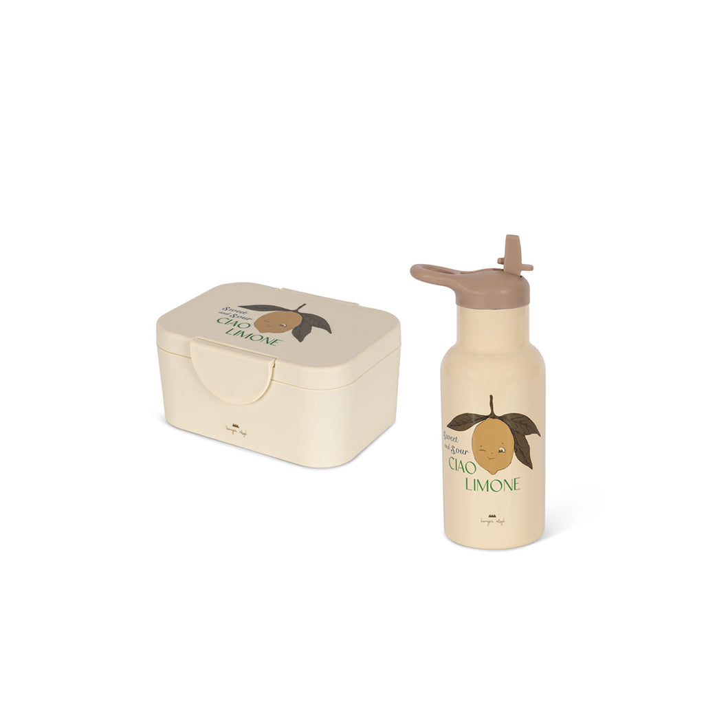 Konges Sløjd Lunch Box Set, With Lunchbox and Water Bottle - Lemon