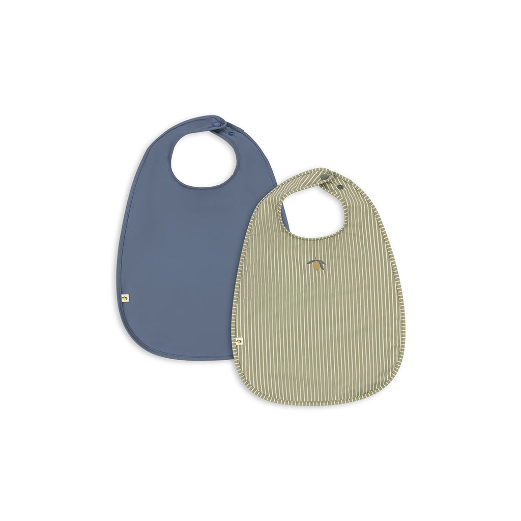 Konges Sløjd Konges Sløjd hagesmæk, 2-pak - Tea stripe/flint Stone