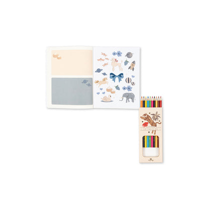 Konges Sløjd Activity Book with Colored Pencils and Stickers - Multi