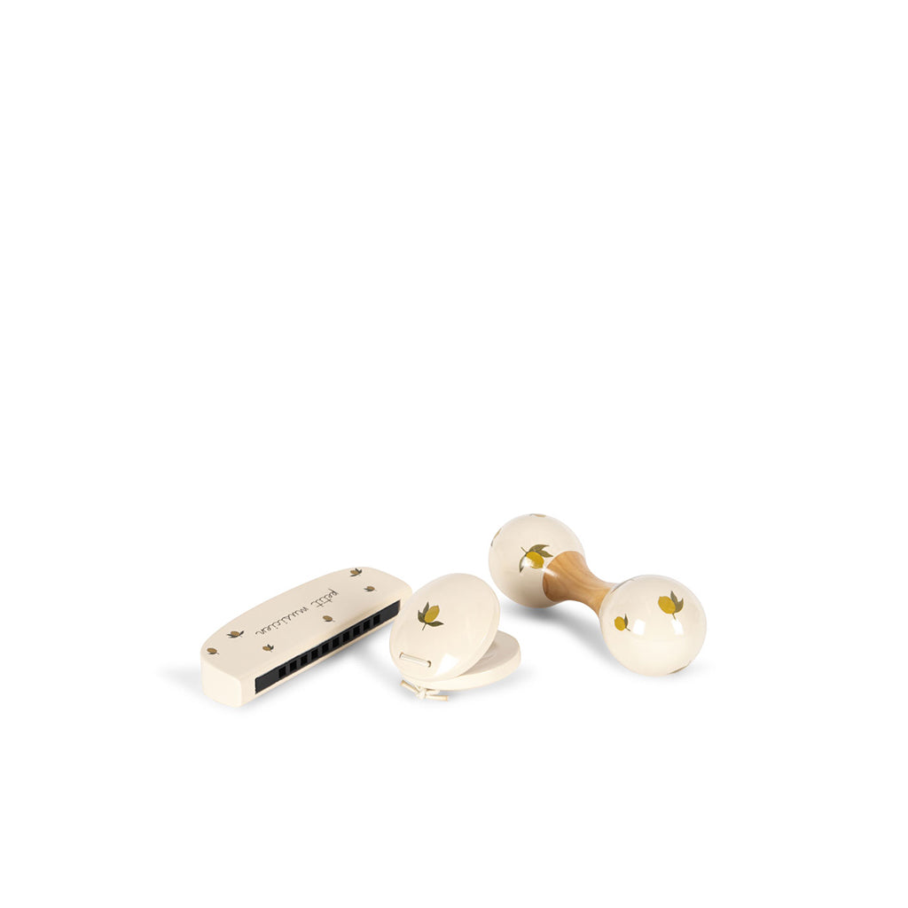 Konges Sløjd Petit Lemon Glossy – Set of 3 Musical Instruments – Lemon