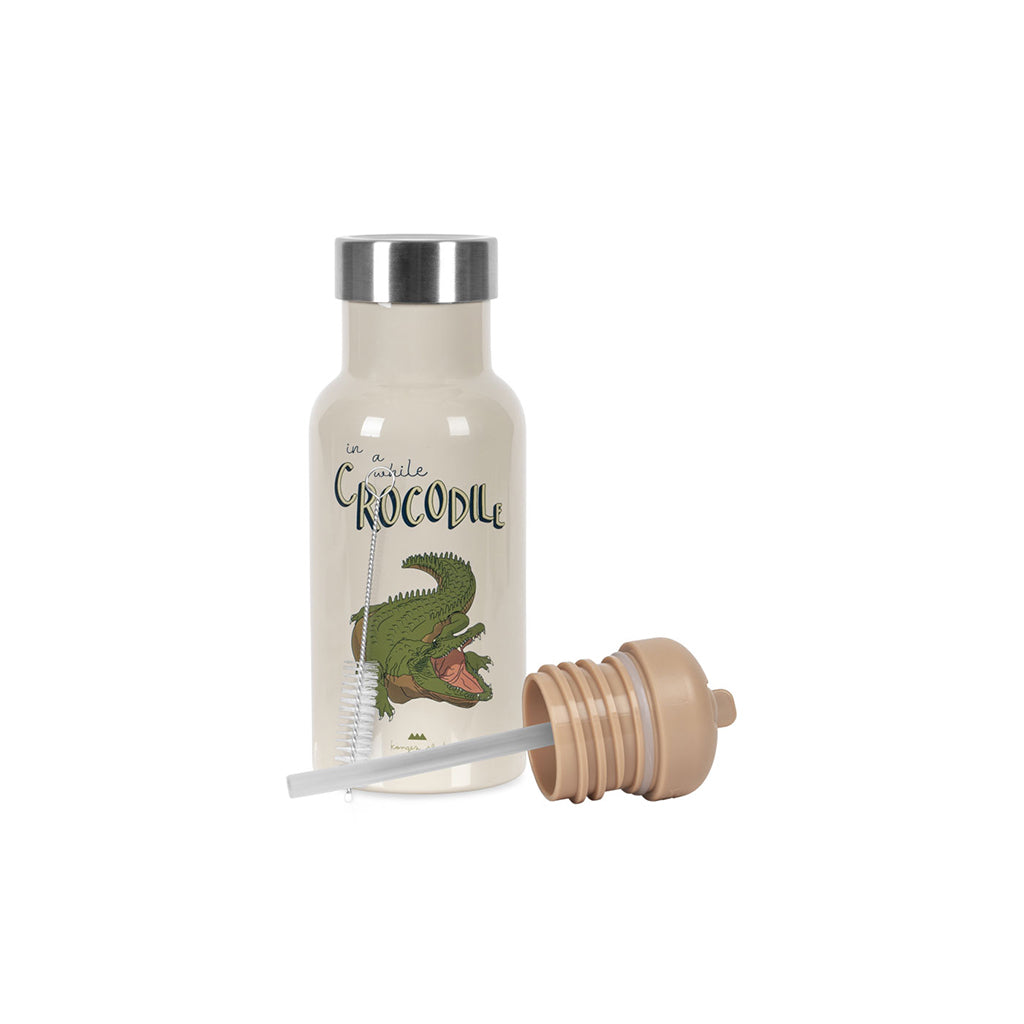 Konges Sløjd Thermo Bottle, Crocodile – 1 Bottle, 2 Lids