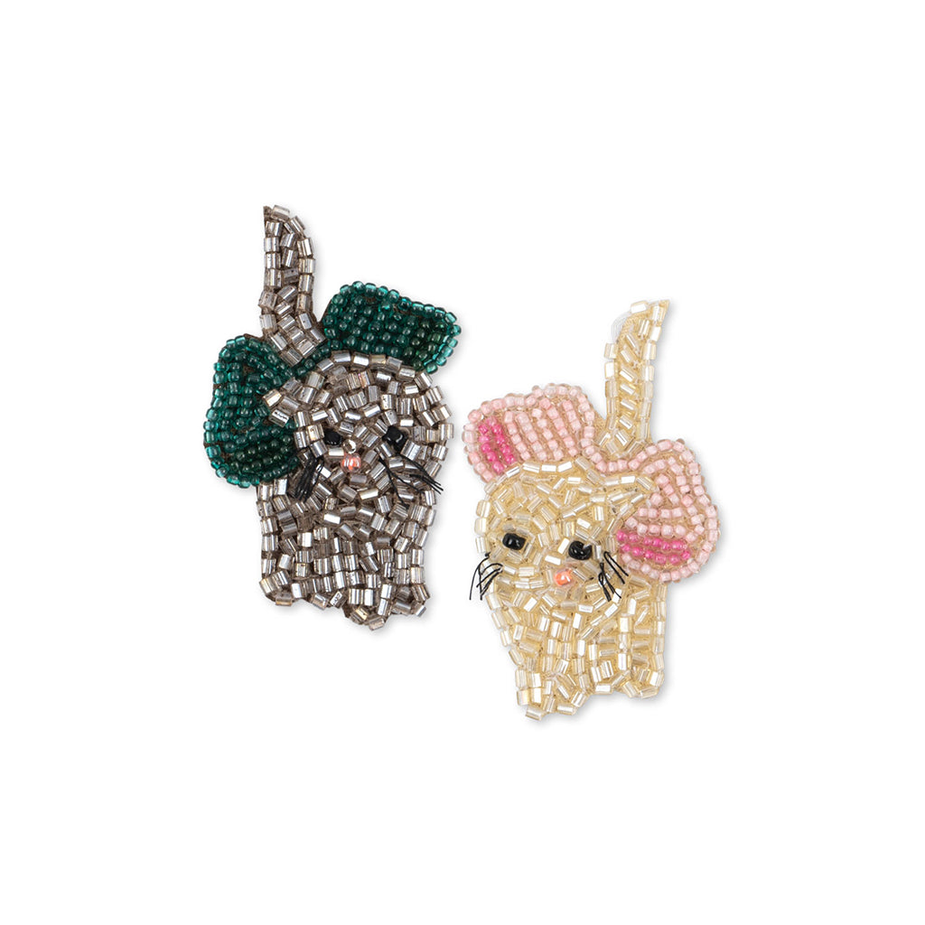 Konges Sløjd Hair Clips with Bow, 2-Pack - Bow Kitty