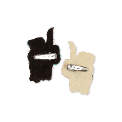 Konges Sløjd Hair Clips with Bow, 2-Pack - Bow Kitty