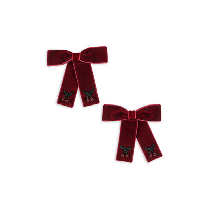 Konges Sløjd Juliette Hair Clips with Bows, 2-Pack - Rio Red