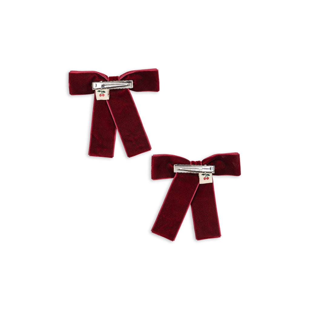 Konges Sløjd Juliette Hair Clips with Bows, 2-Pack - Rio Red