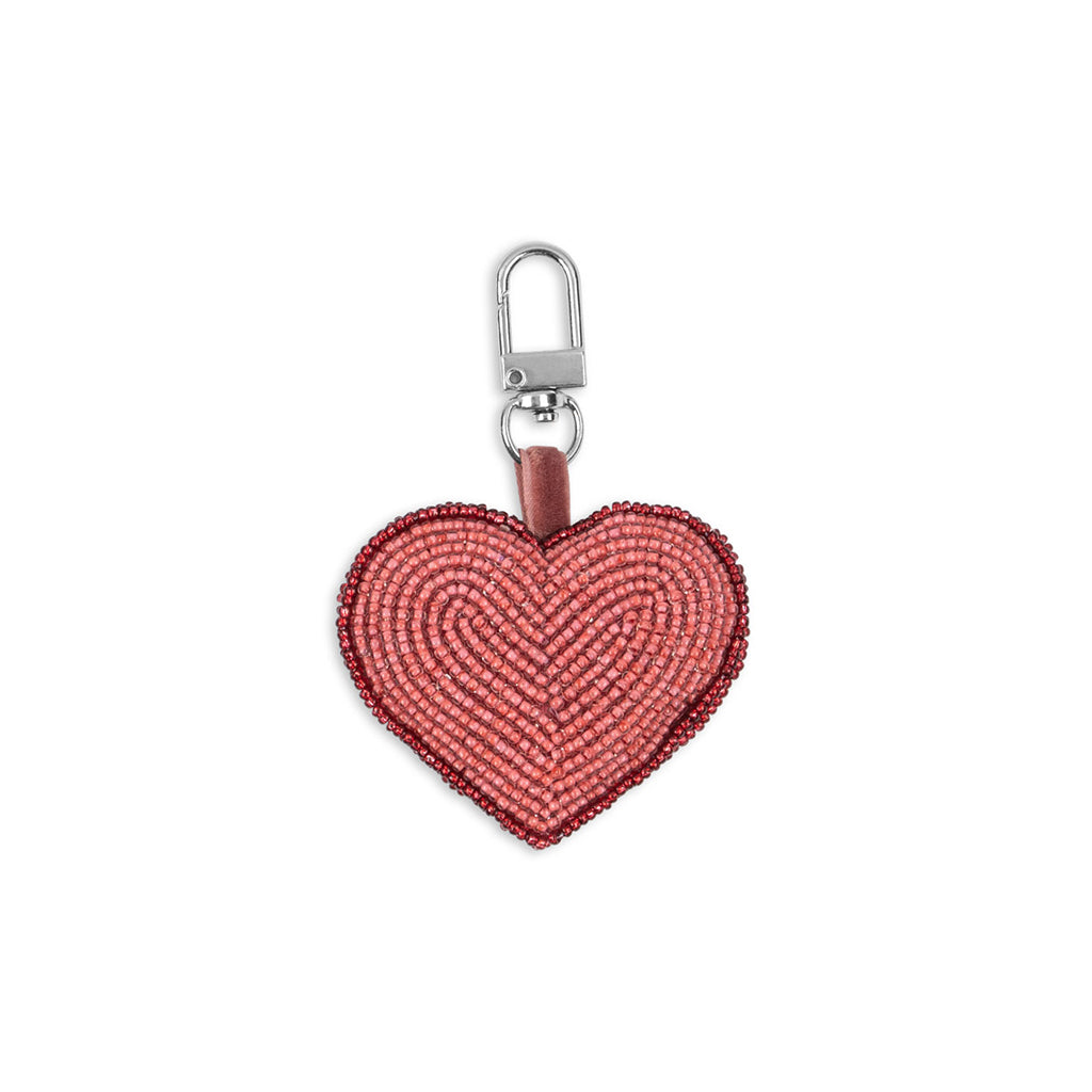 Konges Sløjd nøglering af perler - Hjerte med kirsebær
