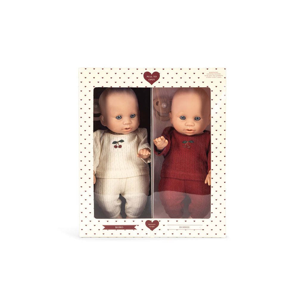 Konges Sløjd Twin Dolls Set, Bobo &amp; Bobbie Baby Dolls