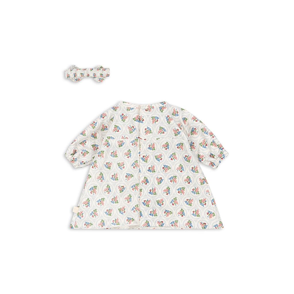 Konges Sløjd Doll Outfit, Dress and Headband, GOTS - Verona blues