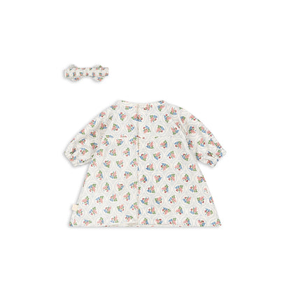 Konges Sløjd Doll Outfit, Dress and Headband, GOTS - Verona blues