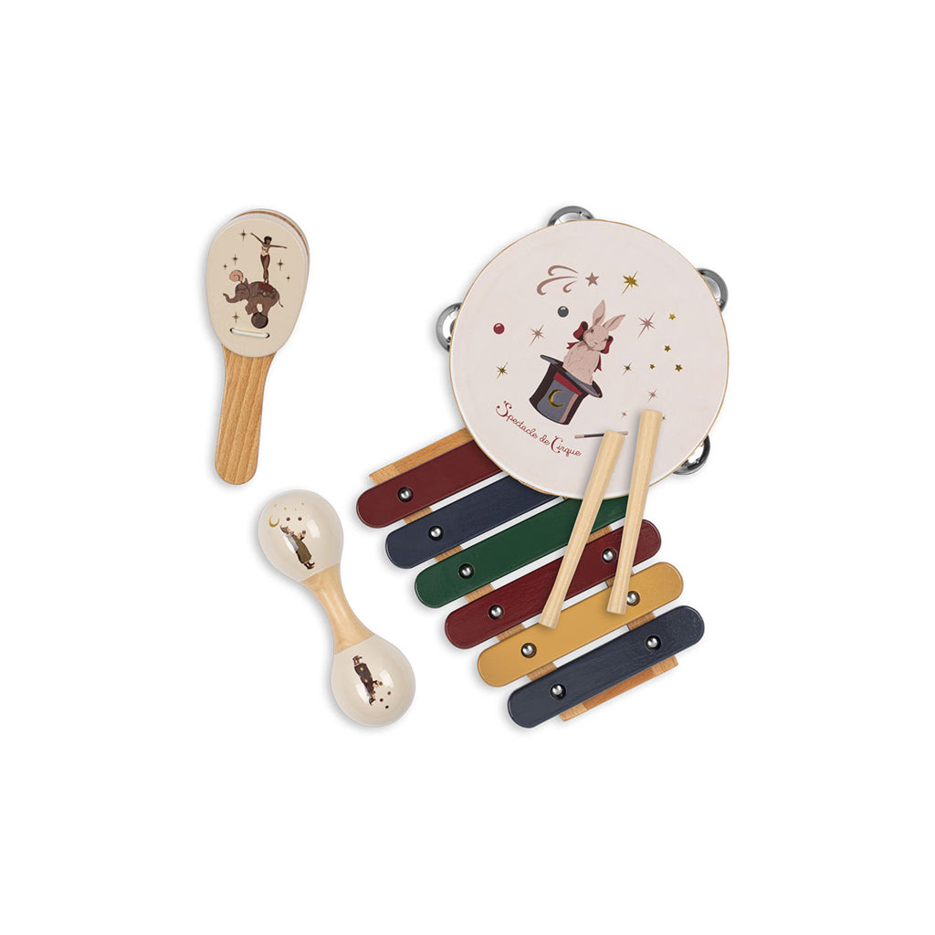 Konges Sløjd Musical Instrument Set in Suitcase, 4 Pieces – Circus
