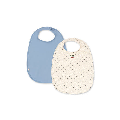 Konges Sløjd Konges Sløjd hagesmæk, 2-pak - Navy dot/ Rain washed