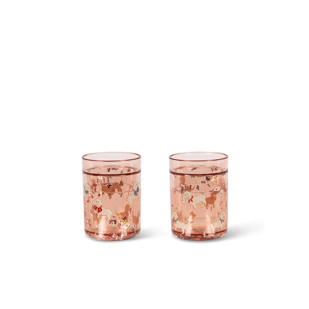 Konges Sløjd Glitter Cup, 2-Pack - Woof Letter Rose