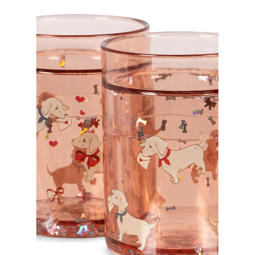 Konges Sløjd Glitter Cup, 2-Pack - Woof Letter Rose
