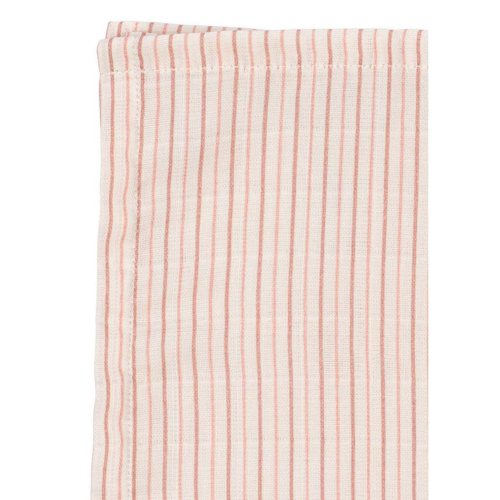 Konges Sløjd Muslin Cloths, Organic Muslin, 3-Pack - Stripe Petite Rose