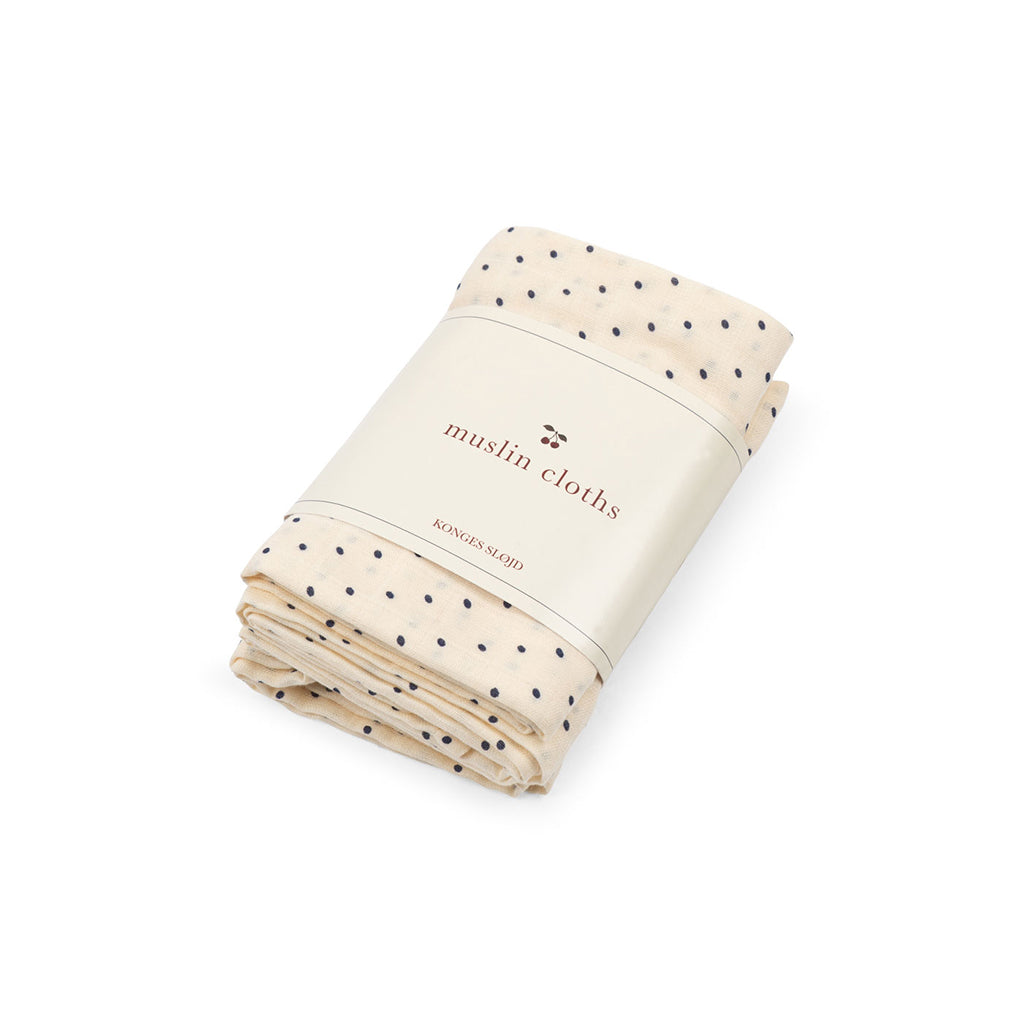 Konges Sløjd Muslin Cloth, Organic Muslin, 3-Pack - Estate Dot