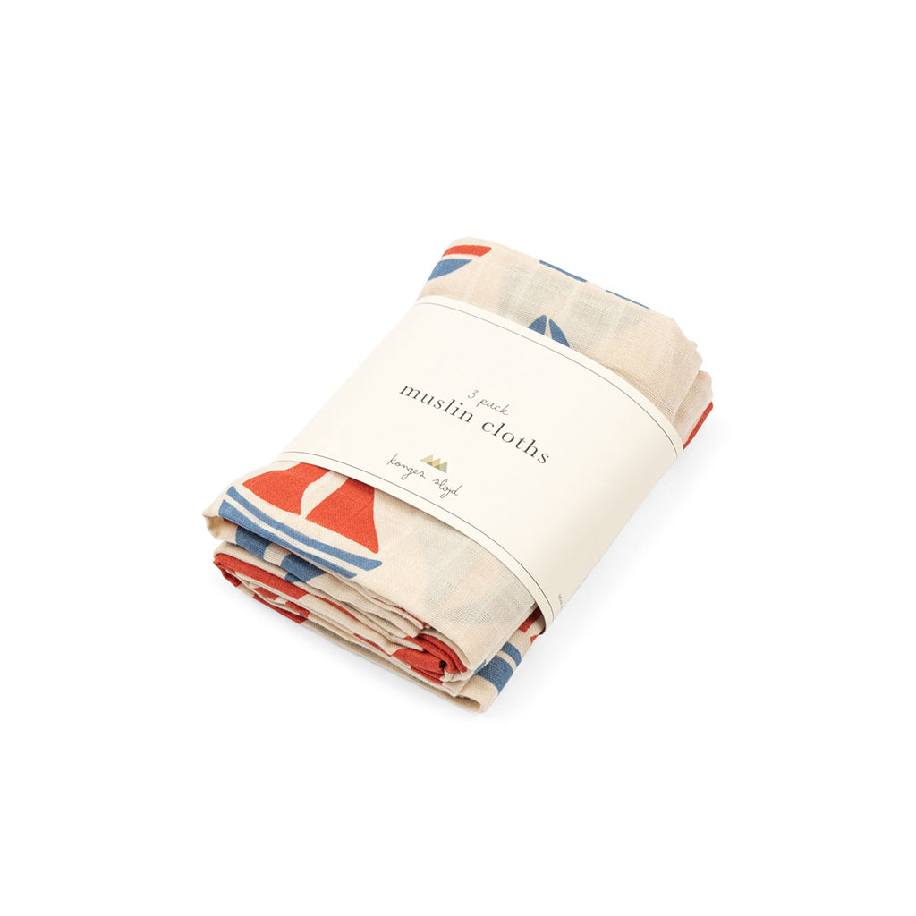 Konges Sløjd Organic Muslin Cloths, 3-Pack – Ahoy