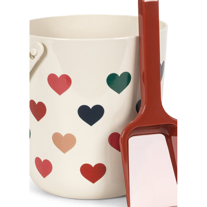 Konges Sløjd Beach Set, Bucket and Shovel - Bon coeur coloré