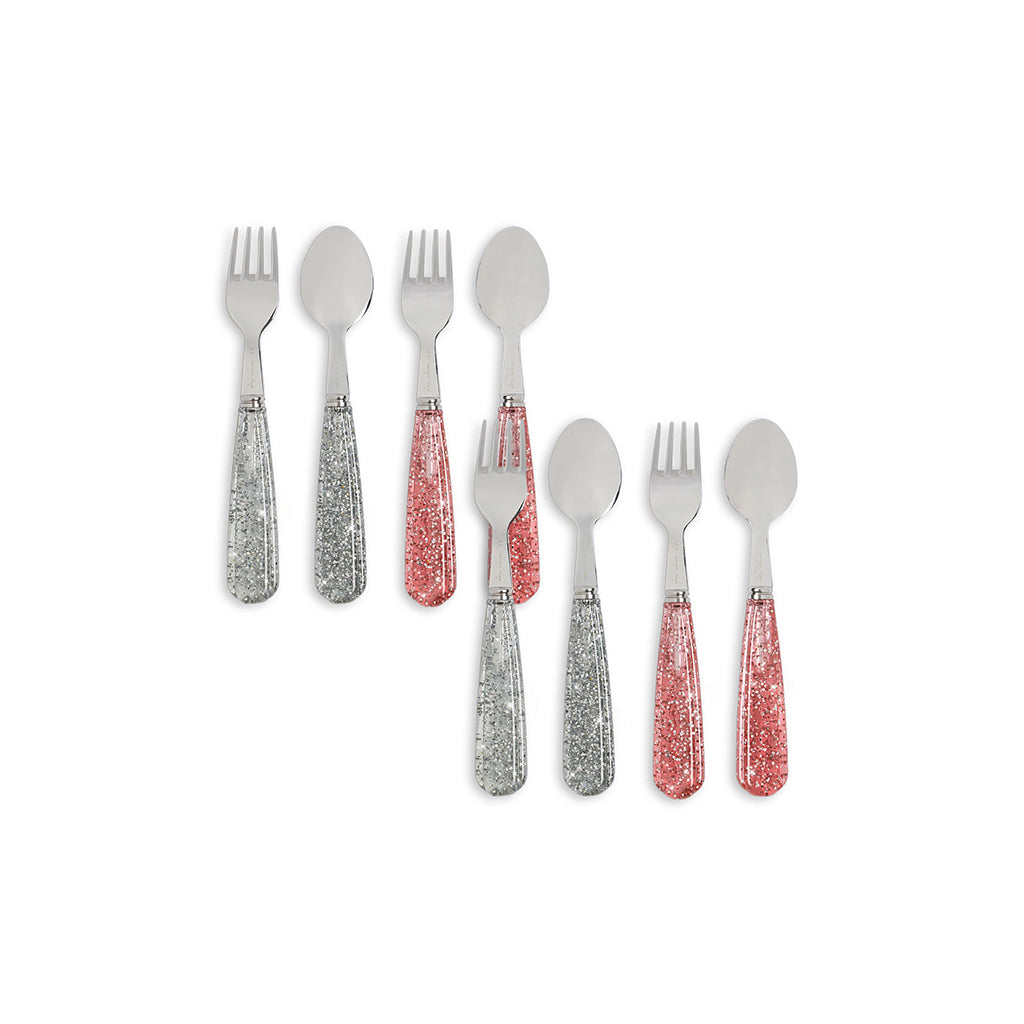 Konges Sløjd Cutlery Set in Stainless Steel, 8 Pieces – Sparkling Blush/Blue
