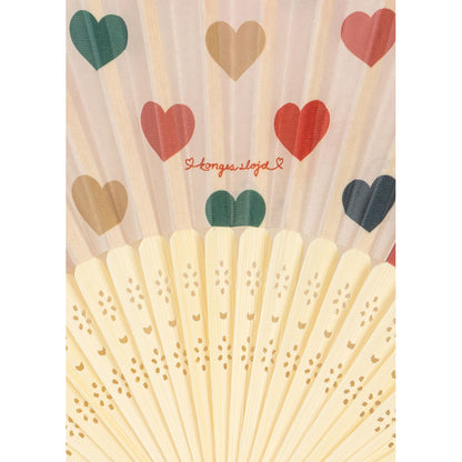 Konges Sløjd Bamboo Fan, Coeur Coloré