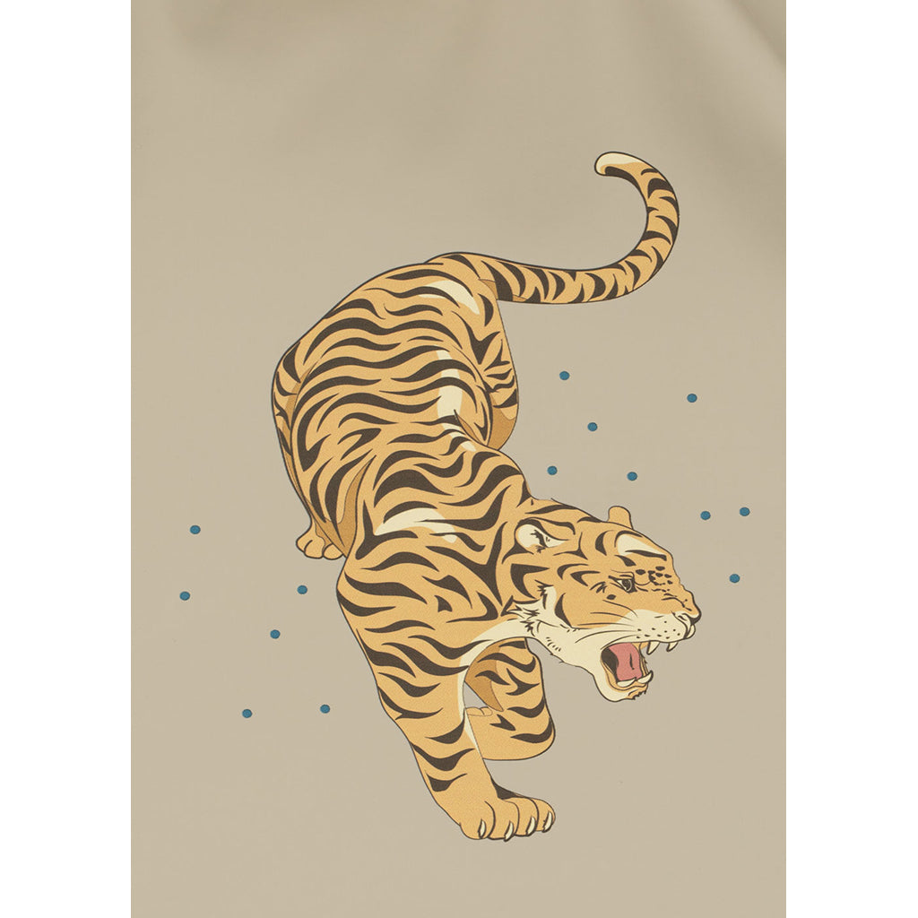 Konges Sløjd Dinner Bib with Sleeves, PU - Tiger Rugitto