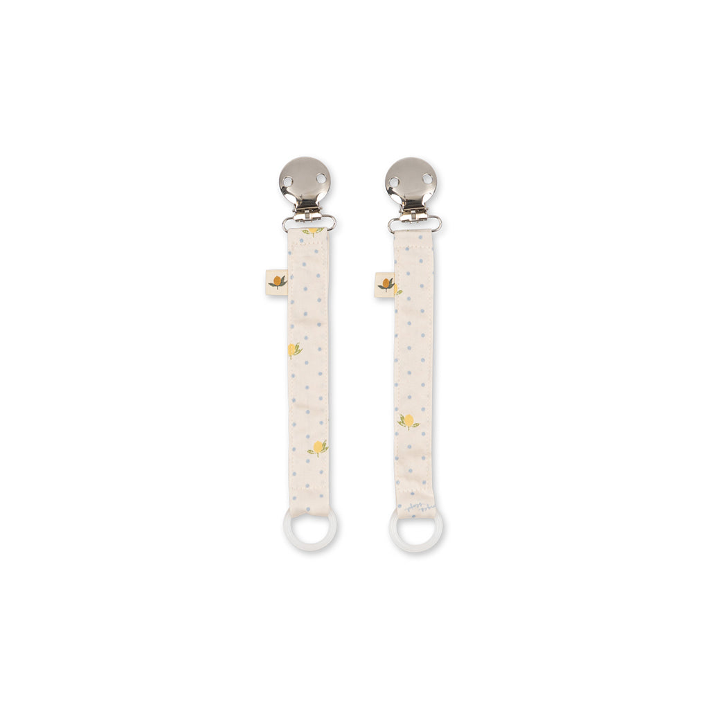 Konges Sløjd Pacifier Clip, Organic – Lemon Dot