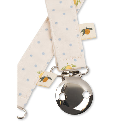 Konges Sløjd Pacifier Clip, Organic – Lemon Dot
