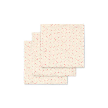 Konges Sløjd stofble, økologisk muslin, 3-pak - Cherry Dot