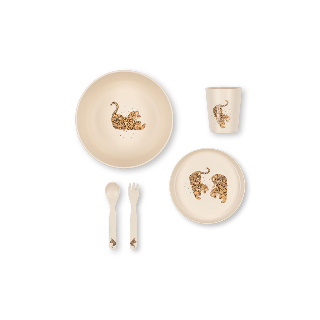 Konges Sløjd Dinner Set, 5 Pieces - Tiger Ruggito