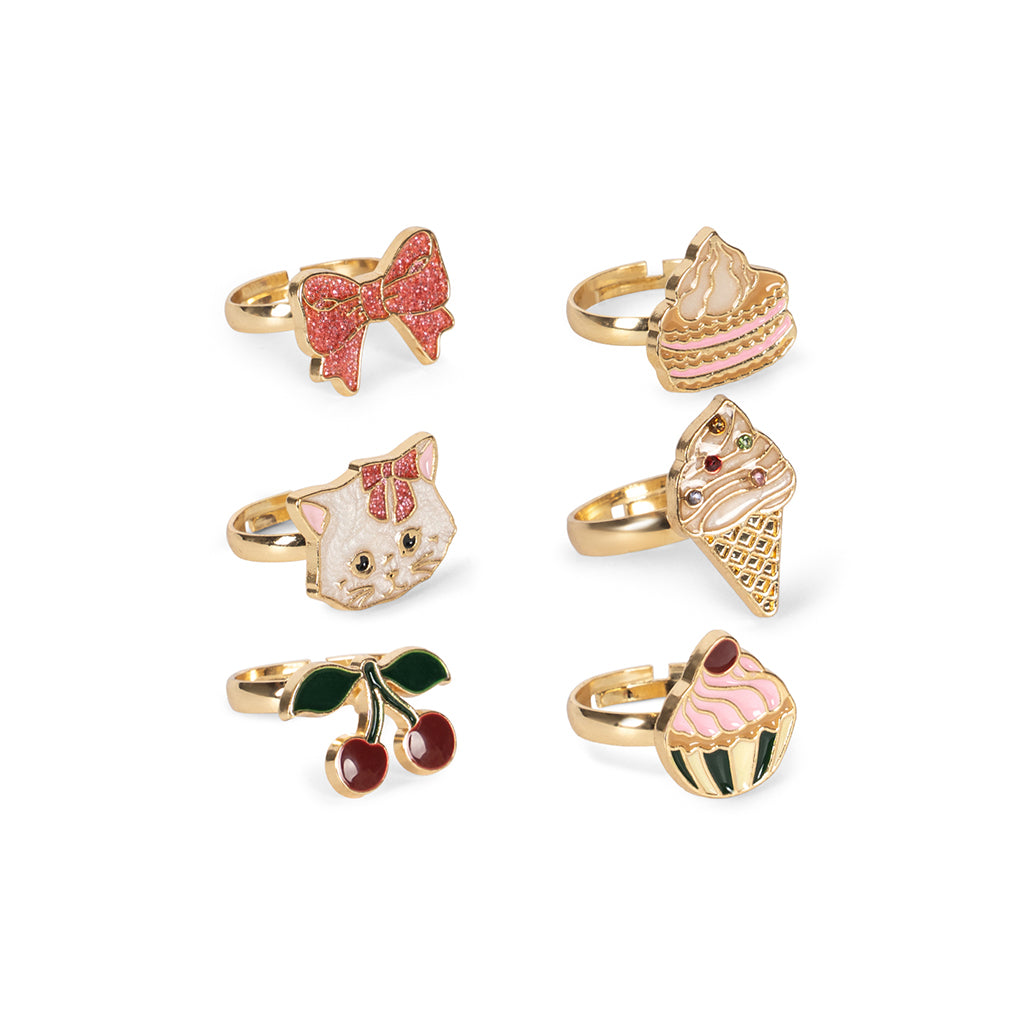 Konges Sløjd Kitty Finger Rings, Set of 6 – Gold
