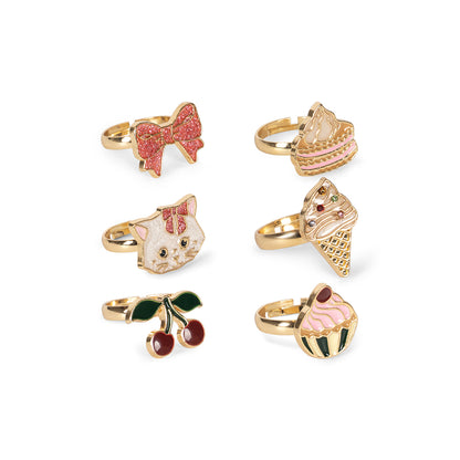 Konges Sløjd Kitty Finger Rings, Set of 6 – Gold