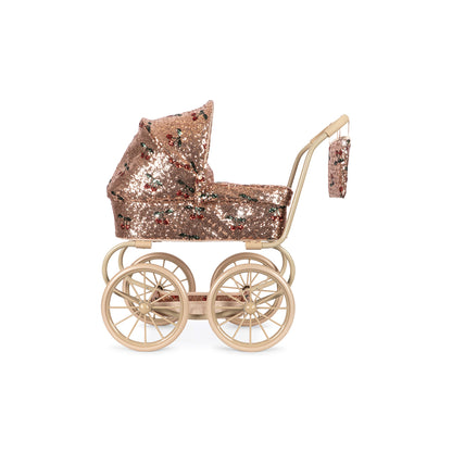 Konges Sløjd Minnie Doll Pram with Bag – Sparkly Cherry Sequin