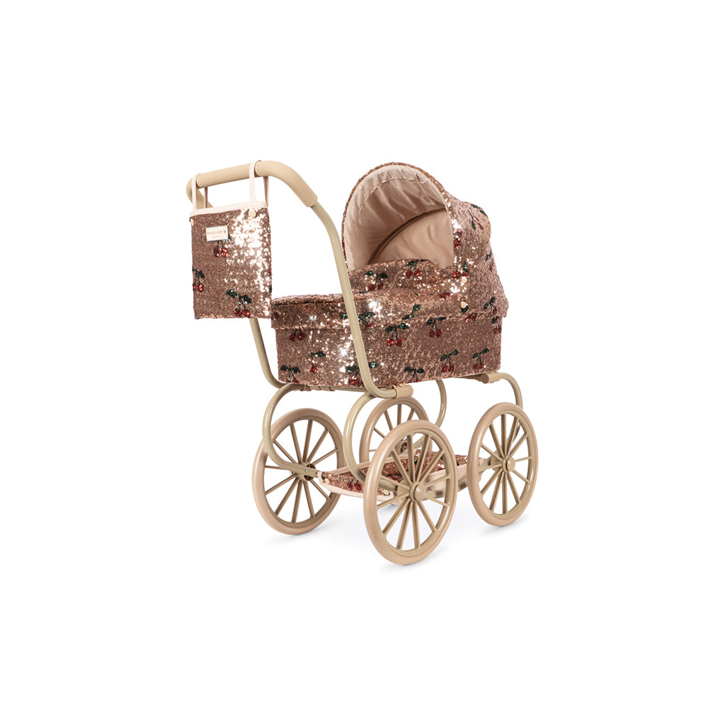 Konges Sløjd Minnie Doll Pram with Bag – Sparkly Cherry Sequin