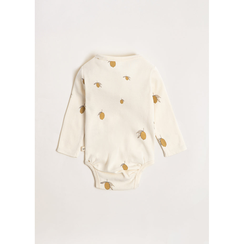 Konges Sløjd bodystocking, Newborn, Lemon - Str. 0-6 mdr.