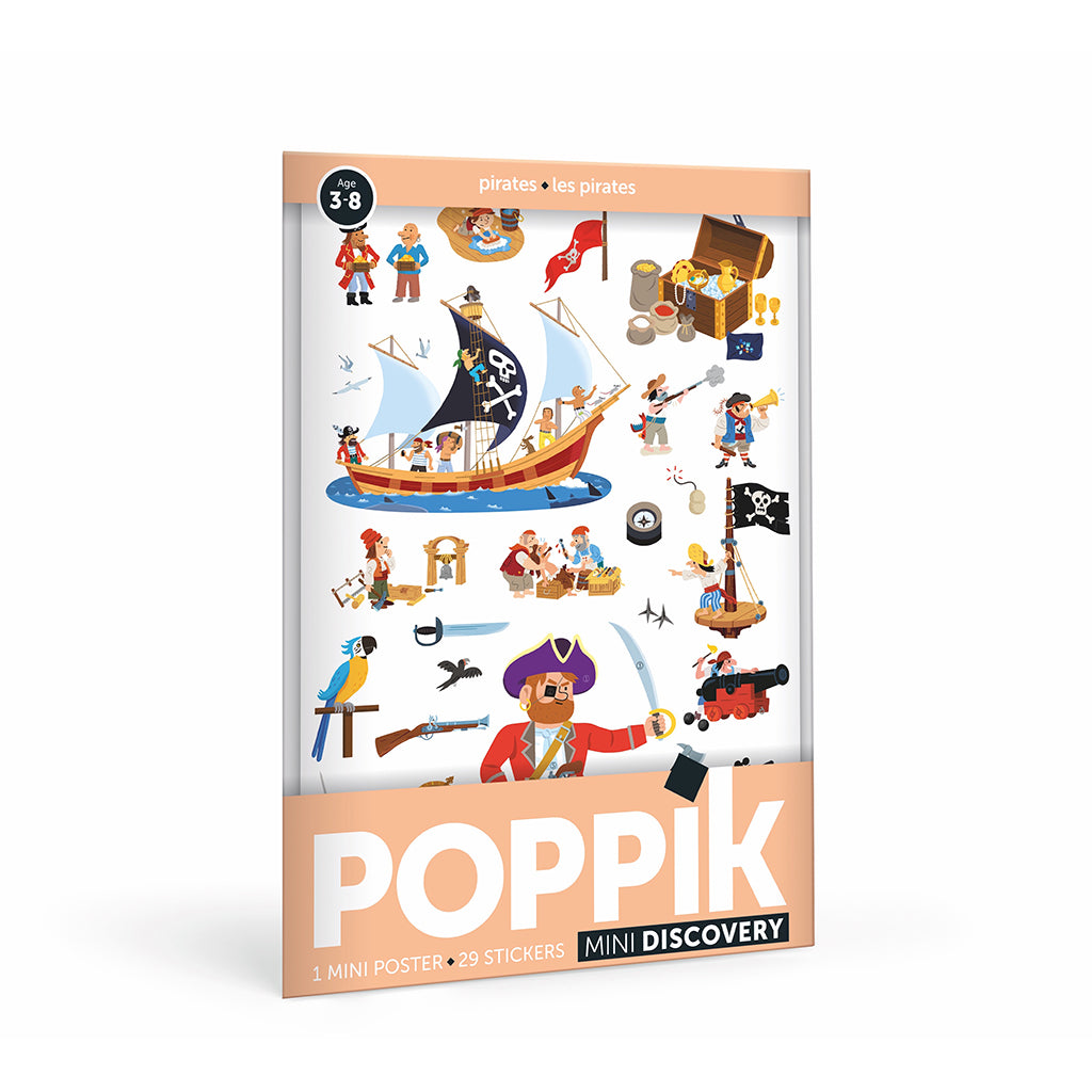Poppik Paper Sticker Mosaic, Mini Poster and 30 Stickers – Pirate