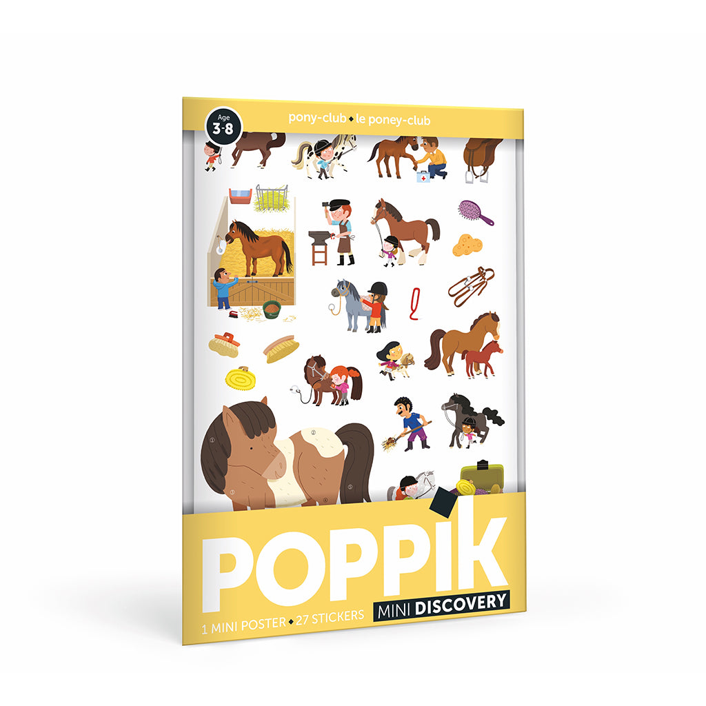 Poppik Sticker Mosaic in Paper, Poster with 27 Stickers - Pony Club