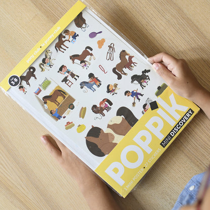 Poppik Sticker Mosaic in Paper, Poster with 27 Stickers - Pony Club