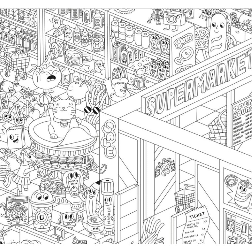 Omy Large Poster for Coloring, Supermarket