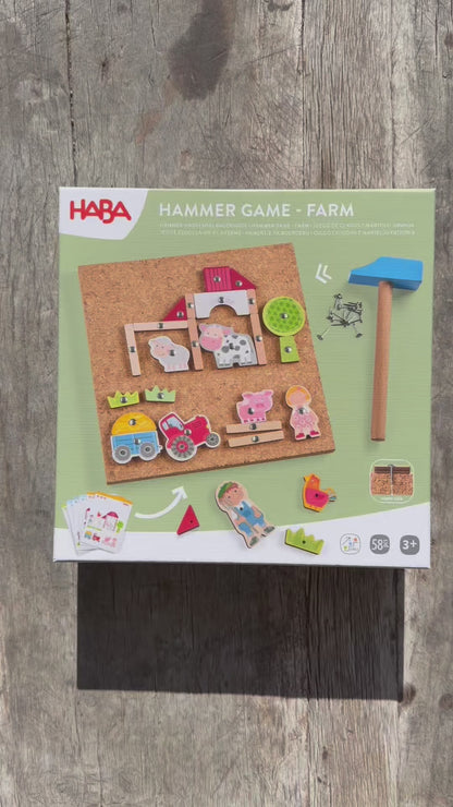 Haba Hammer Mosaic with Nails, Farmyard