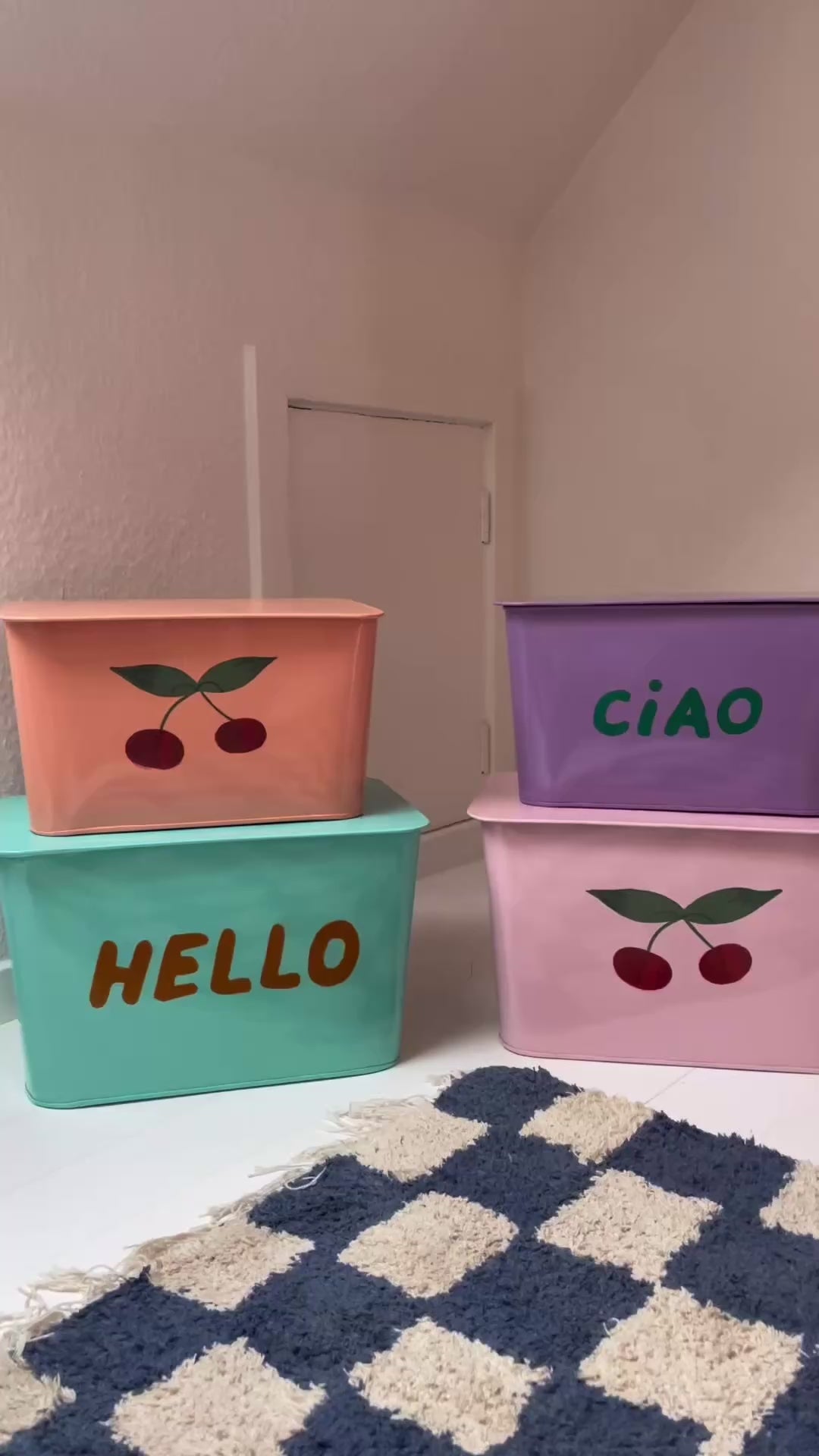 Rice Metal Storage Box Set, 2 pcs – Cherry/Ciao