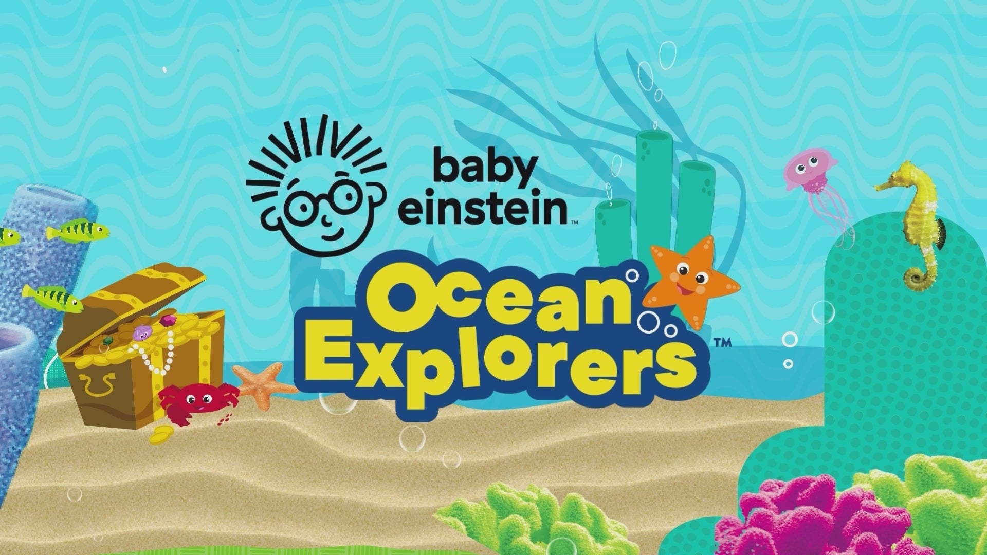 Video af Baby Einstein Ocean Explorers legetøjsrokke – musikalsk aktivitetslegetøj med lys, lyde og tre indstillinger for læring og leg fra 6 mdr.