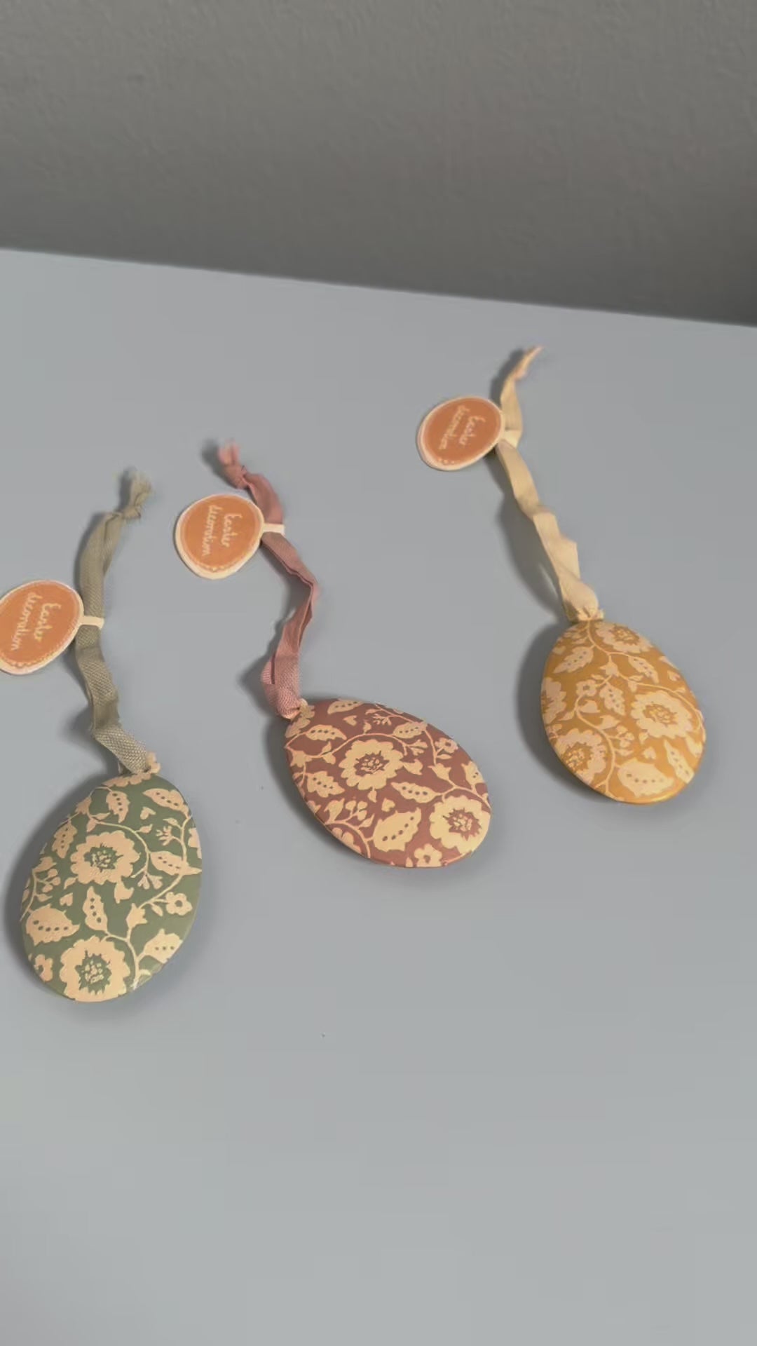 Maileg Easter Decorations, Hanging Ornament - Easter Egg with Flowers - Yellow