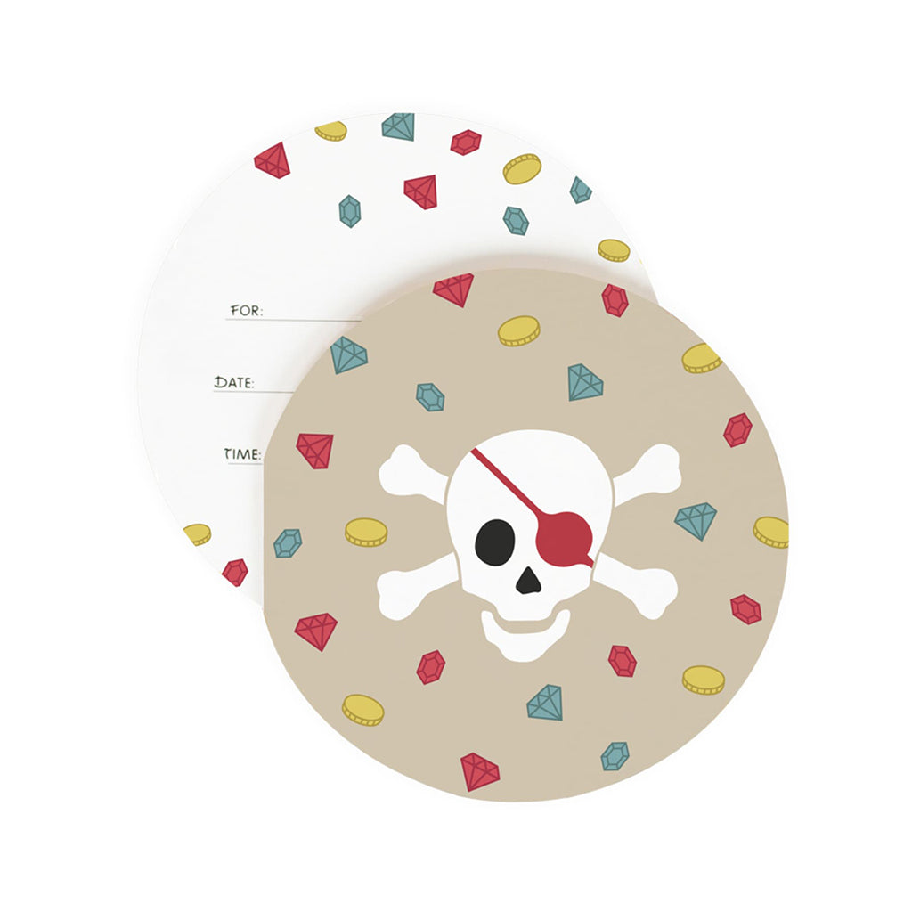 My Little Day – Set of 8 Round Pirate Invitations