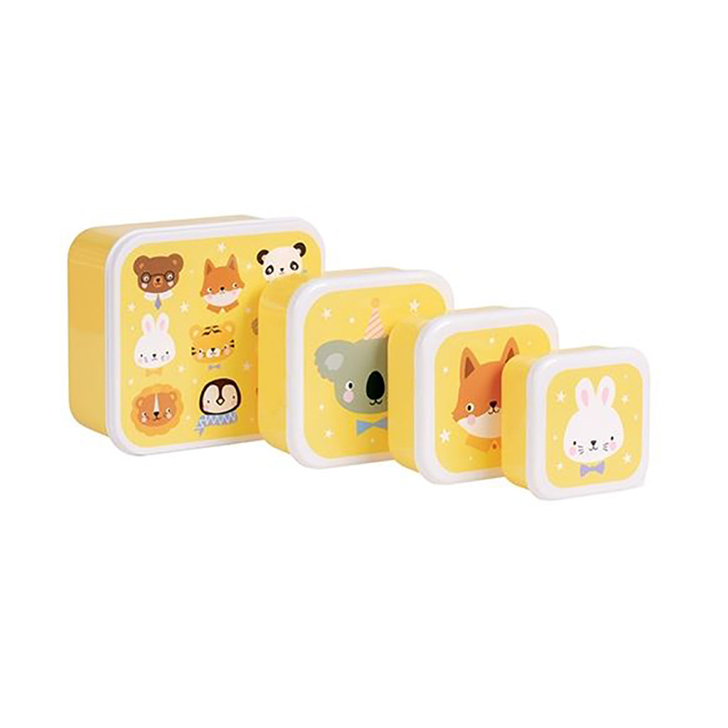 A Little Lovely Company Lunchbox Set, 4 Pieces - Animal Friends