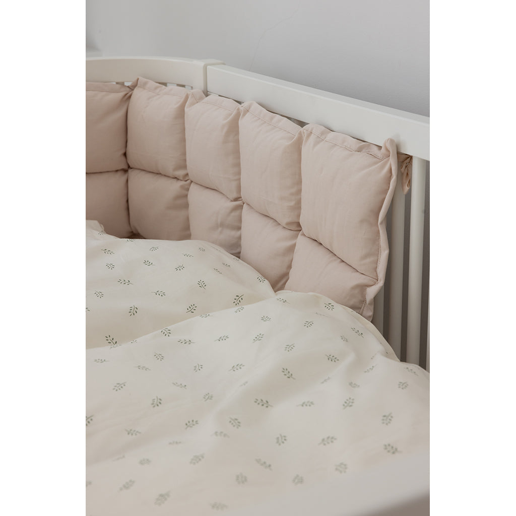 Sebra Baby Bumper, Kapok, Half Length - Birchbark Rose