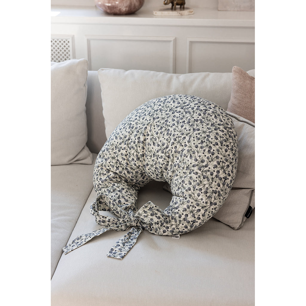Sebra Nursing Pillow, Organic Cotton - Blue Olive
